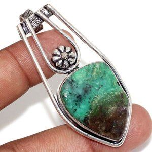 BoHo Chrysoprase Ethnic Gemstone Pendant